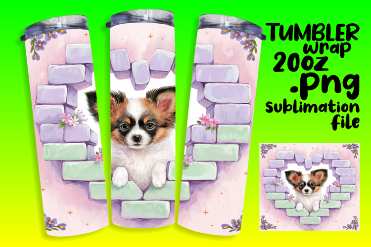 RICH 20oz Tumbler Template for Gifts , Cute Dog example image 1