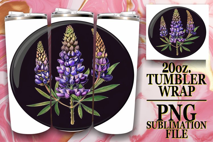 Denim Flower Tumbler Sublimation Spring 20oz example image 1