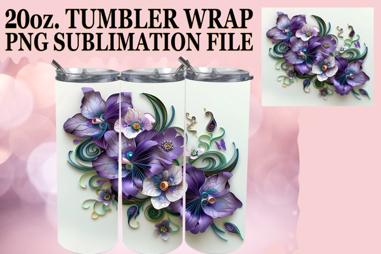 Vibrant Petal Blossom 3D Tumbler Wrap