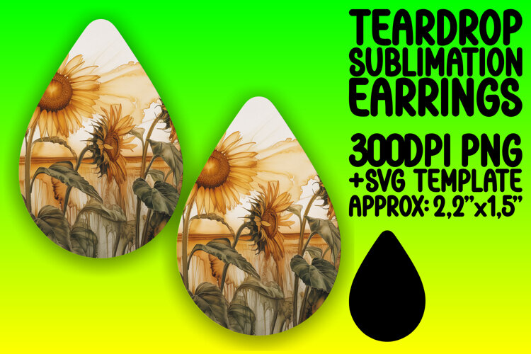 Gorgeous Teardrop Design PNG for Earrings , Flowers example image 1
