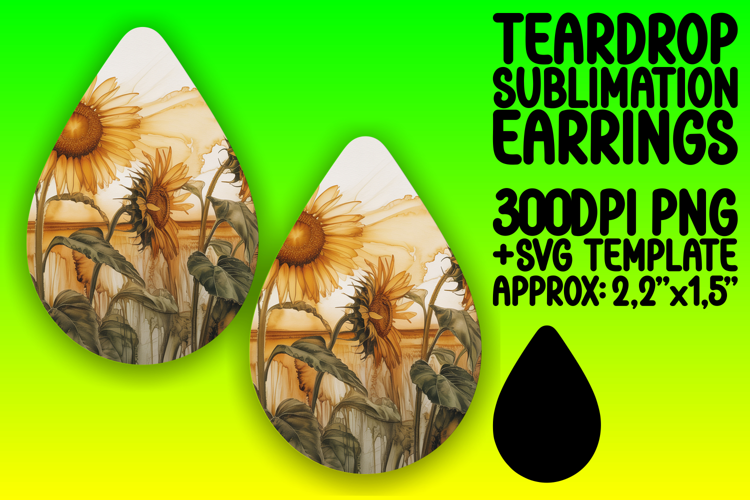 Gorgeous Teardrop Design PNG for Earrings , Flowers