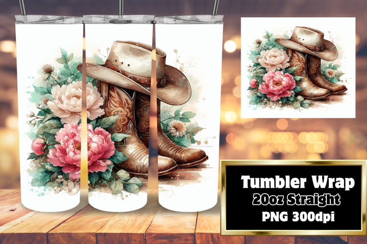 VIVID 20oz Sublimation Tumbler Template , Western