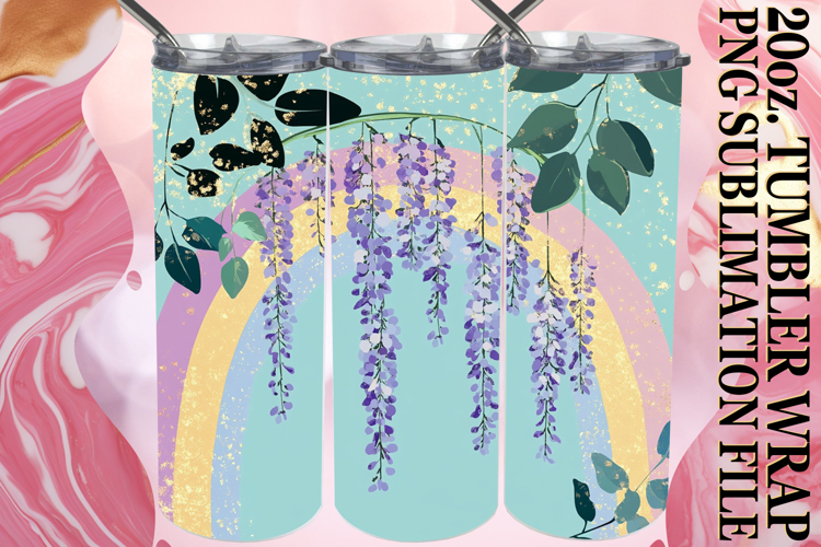 ENCHANTING VIBES 20oz TUMBLER WRAP, Rainbow example image 1
