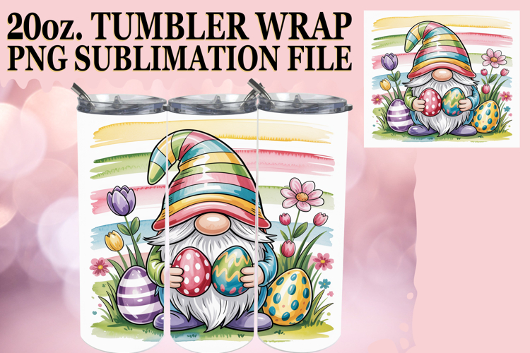 Blissful Reflections 20oz tumbler wrap, Easter Gnomes