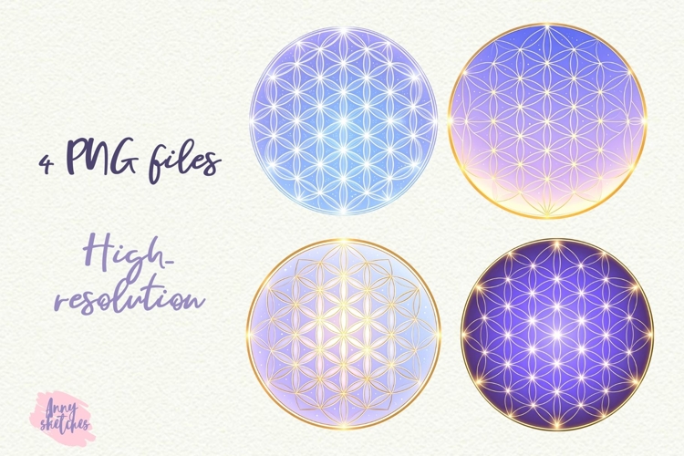 4 Flower of Life PNG Sacred Geometry Clipart Spiritual