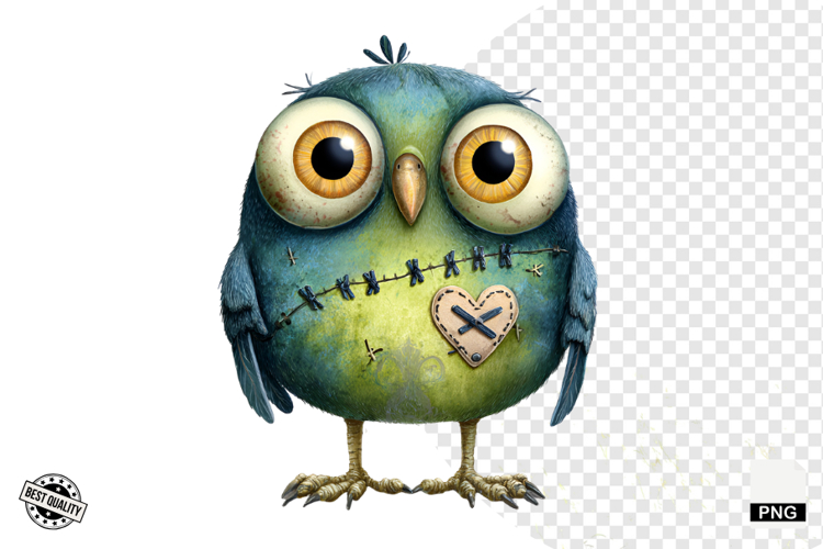 Quirky Zombie Birds Clipart