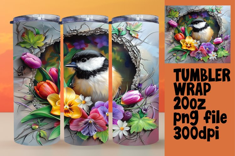 3D Wall Hole Wrap: Springtime Animals and Flowers
