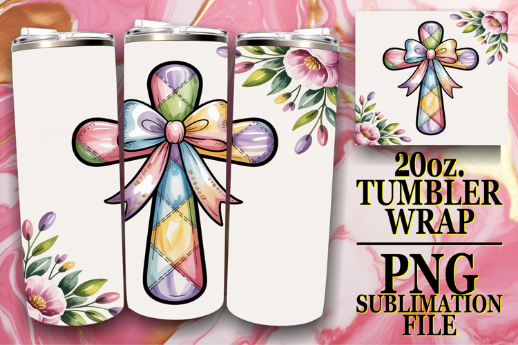 Lively smiles 20oz tumbler wrap, Cross and Bow