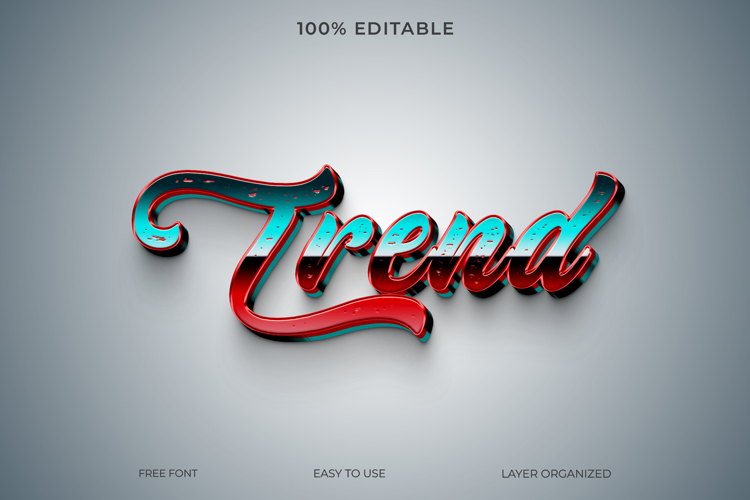 Trend PSD 3d psd text effect style editable example image 1
