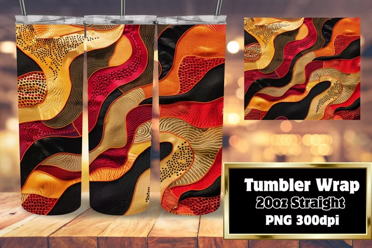 Bold Patterned Embroidered Sublimation Tumbler Sleeve