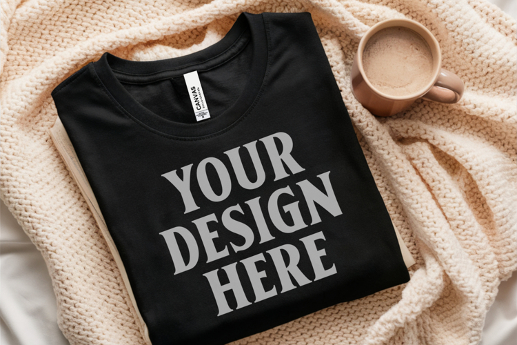 Black Tshirt Mockup Image 8