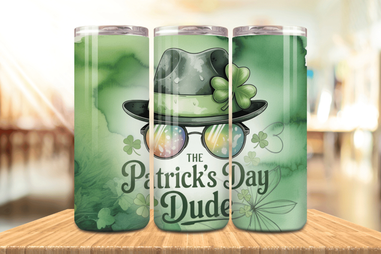 The Patrick’s Day Dude Funny Irish Hat Tumbler Wrap PNG Subl