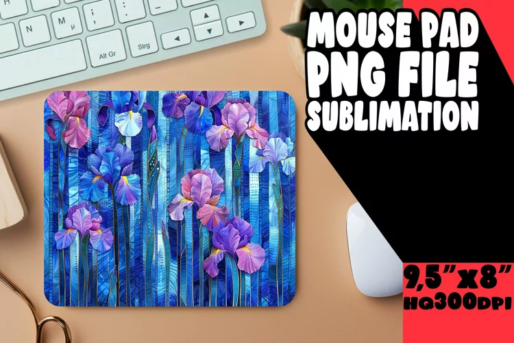 Stylish Petal Striped Mouse Mat - Sleek Desk Essential