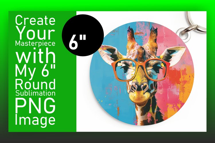 Adorable Giraffe Round Design - Perfect Spring example image 1