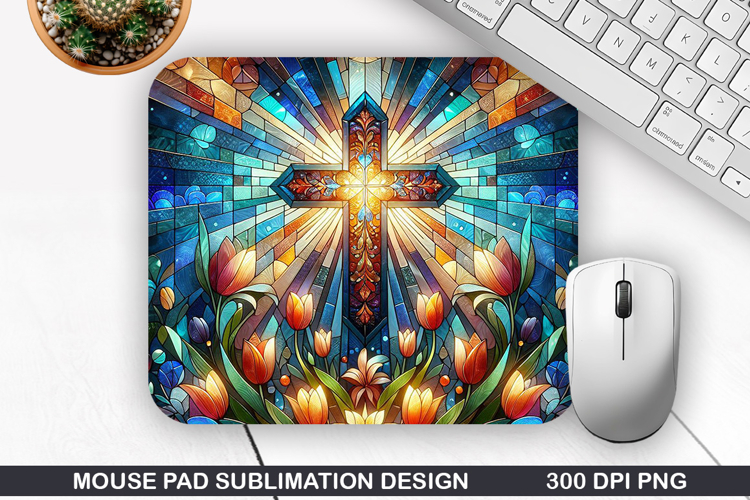 Cross Mouse Pad Sublimation, Easter Mouse Pad PNG