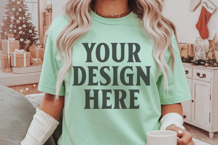 Bay Christmas Comfort Colors 1717 Mockups, CC 1717 m