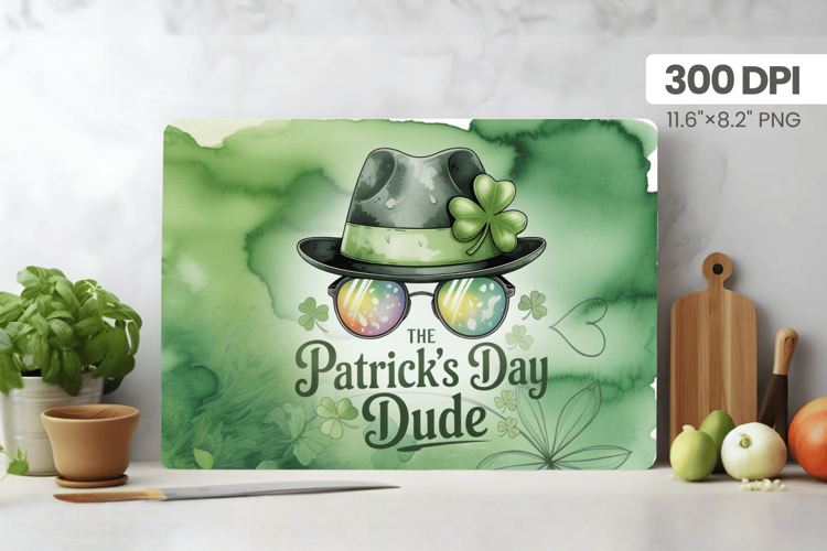 The Patrick’s Day Dude Funny Irish Hat Cutting Board PNG Sub