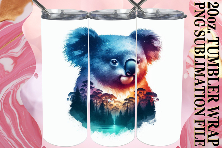 Happy Smiles 20oz tumbler wrap, Animals Art