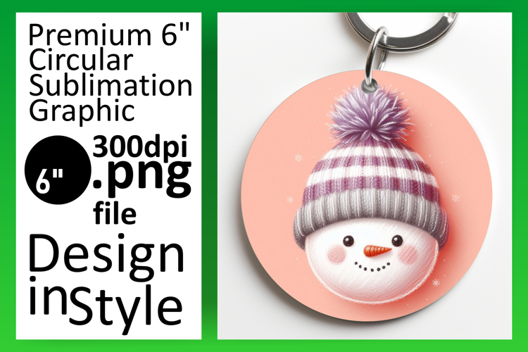 Gorgeous Circle Design Coaster Template , Snowman