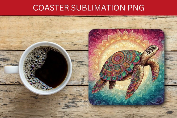 square coaster - turtle example image 1