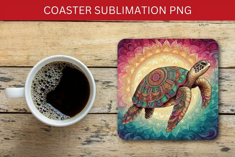 square coaster - turtle