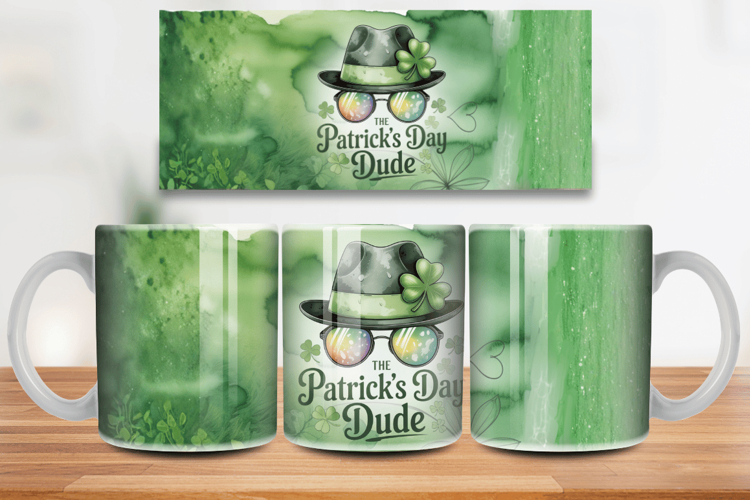The Patrick’s Day Dude Funny Irish Hat Mug Wrap PNG Sublimat