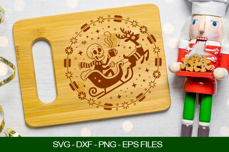 Christmas Skeleton Cutting Board SVG