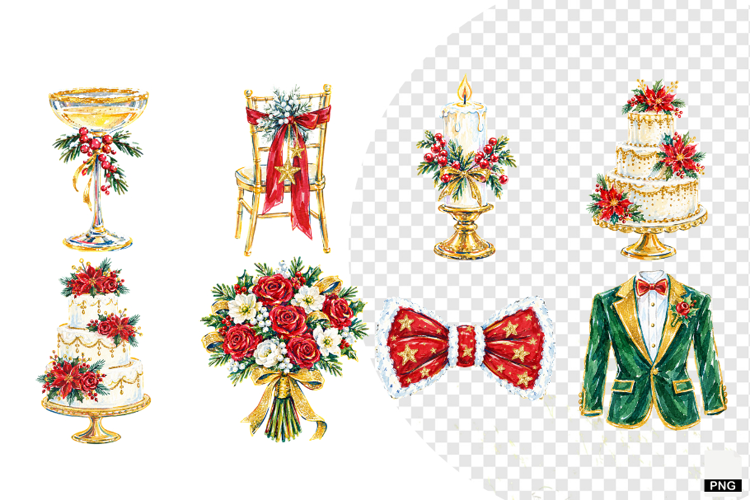 Wedding Party In Christmas Clipart
