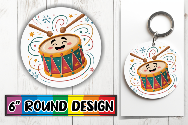 Joyful Round Keychain Magic, Cute Christmas