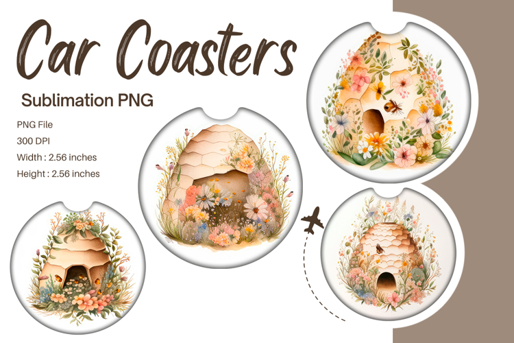 Honeycomb Car Coasters Sublimation Bee Car Accessories_98