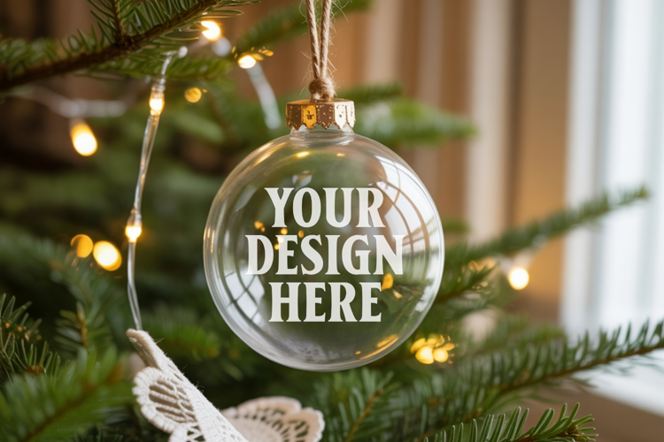 Acrylic Christmas Ornament Mockups , acrylic blank mockup