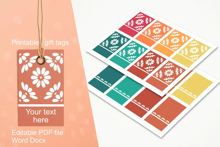 Printable Fall Colors Gift Tags Editable PDF Word Templates