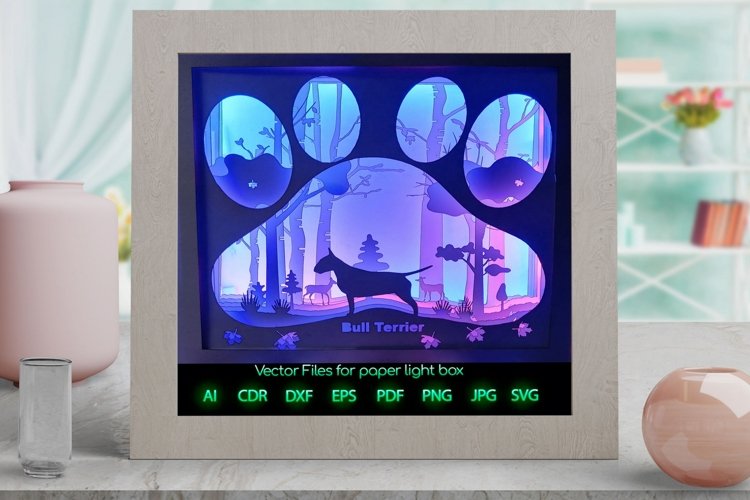 Dog Light box PNG SVG DXF CDR template Papercut example image 1