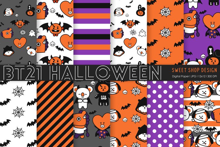 Digital Paper Halloween, Printable Scrapbook Paper Pack example image 1