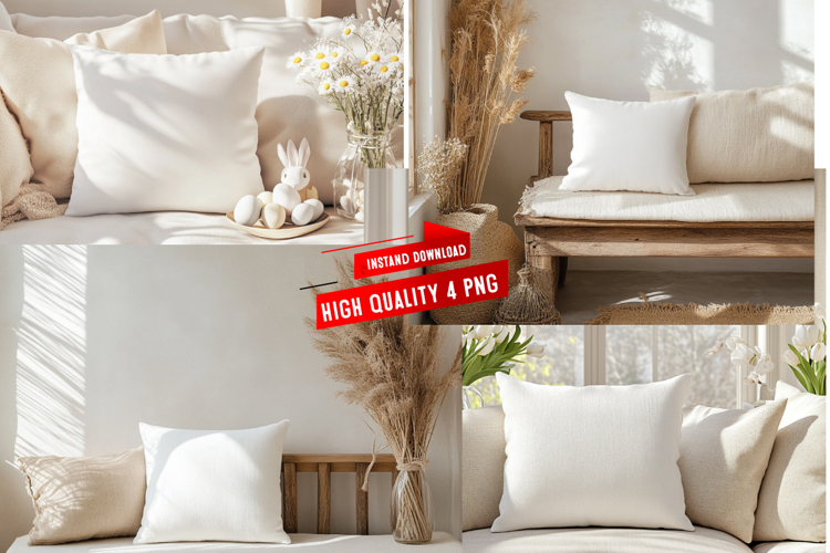 Pillow Mocku |Spring Pillow Mockup | Floral Cushion Mockup