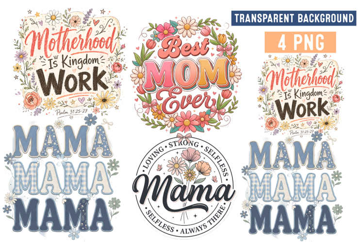 Mothers Day PNG Sublimation Design,4 Mom Sublimation Design