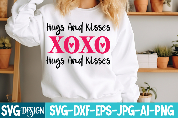 Xoxo Hugs And Kisses SVG Design,Valentines Day SVG Design