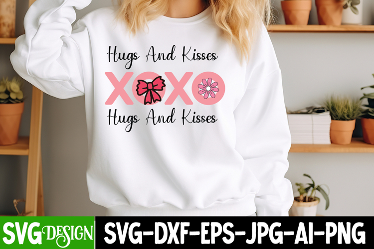 Xoxo Hugs And Kisses SVG Design,Valentines Day SVG Design