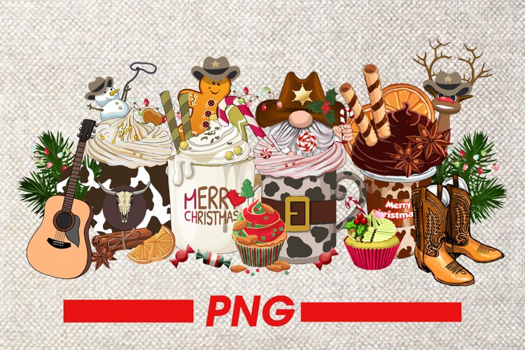 merry christmas png christmas coffee cowboy latte png