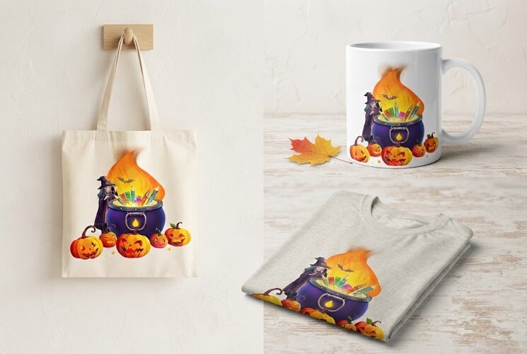 Halloween Witch Classroom PNG | Spooky Teacher Clipart example image 1