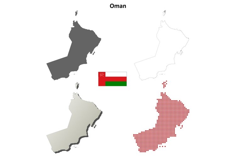 Oman outline map set example image 1