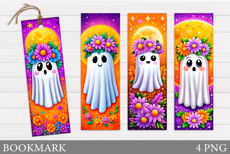 Ghost Bookmark Design. Halloween Bookmark Printable