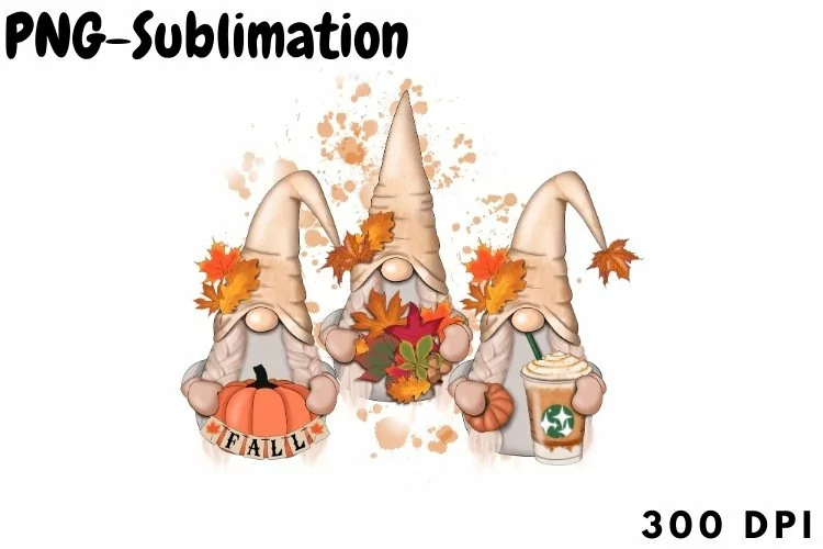 Sublimation Design Fall Gnomes Autumn Design