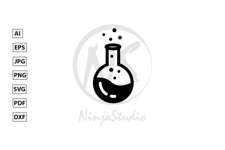 Test Tube Icon In Flat Style Vector example image 1