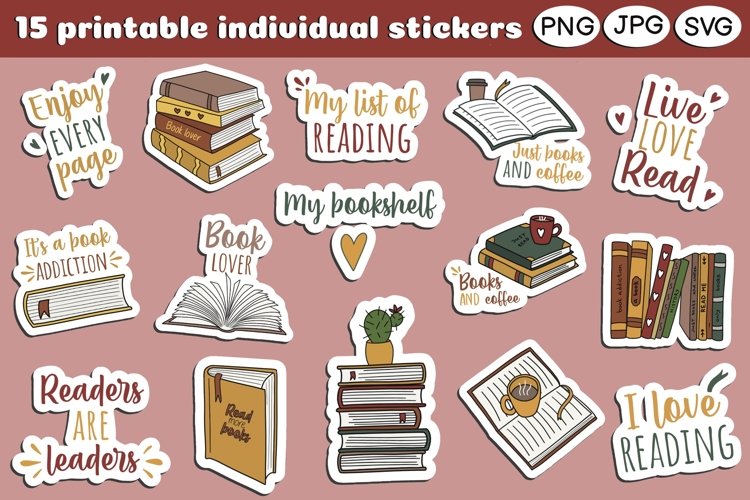 Printable Book Stickers Bundle 2276005 