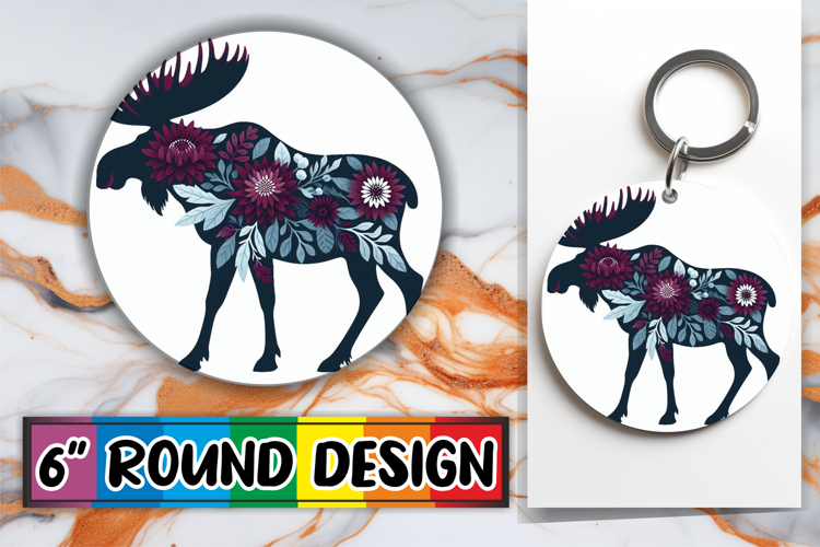 Heartfelt Circle Car Coasters, Flower Animals