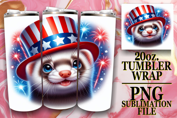 JOYFUL GIFT 20oz TUMBLER WRAP, USA Animals