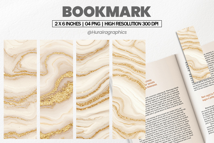 Beige Marble Bookmark PNG, Bookmark Sublimation