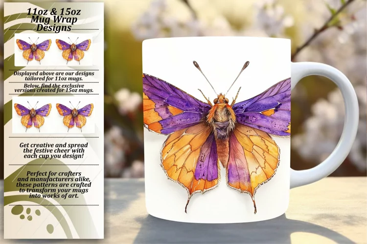 Springtime Elegance: Butterfly Mug - 11oz & 15oz