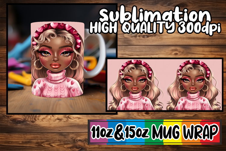 Timeless joys sublimation print wrap, Afro Girl
